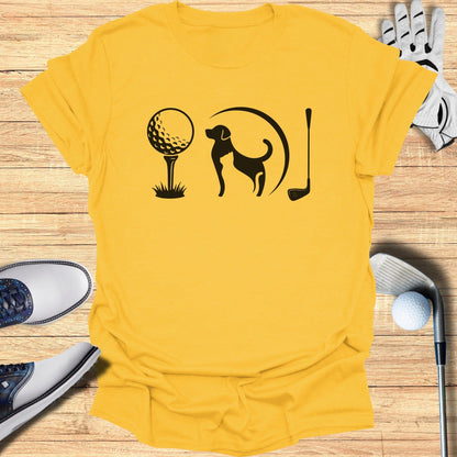 Funny Dog Golf Art Graphic Tee for Sport Enthusiasts