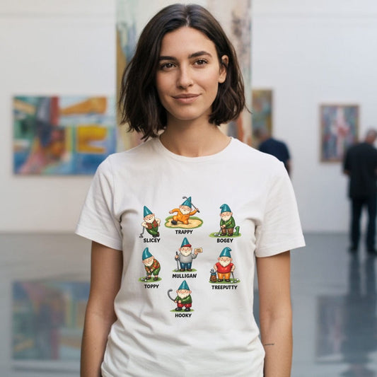 Funny Gnome Golf Characters Graphic Tee for Enthusiasts