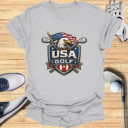USA Golf Eagle Crest Graphic Sports Tee