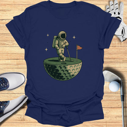 Space Astronaut Golfing Graphic Tee Shirt