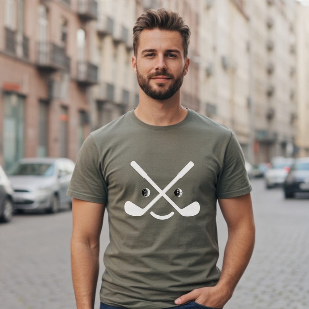 Smiling Crossed Golf Clubs Street Style Shirt