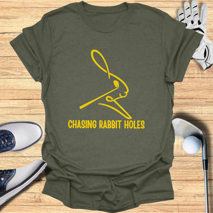 Chasing Rabbit Holes Graphic Tee Fun and Casual Shirt