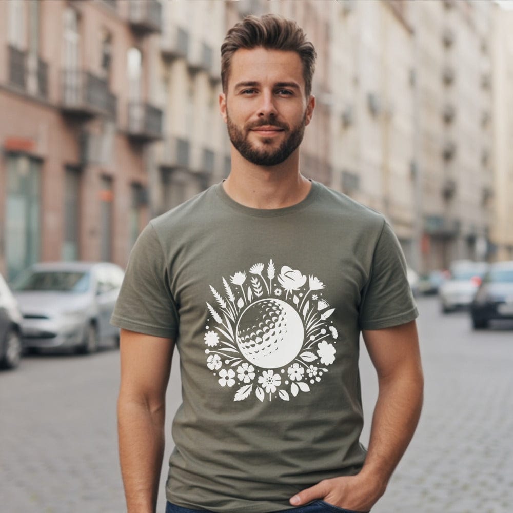 Unique Floral Design Moon Graphic T-Shirt for Men