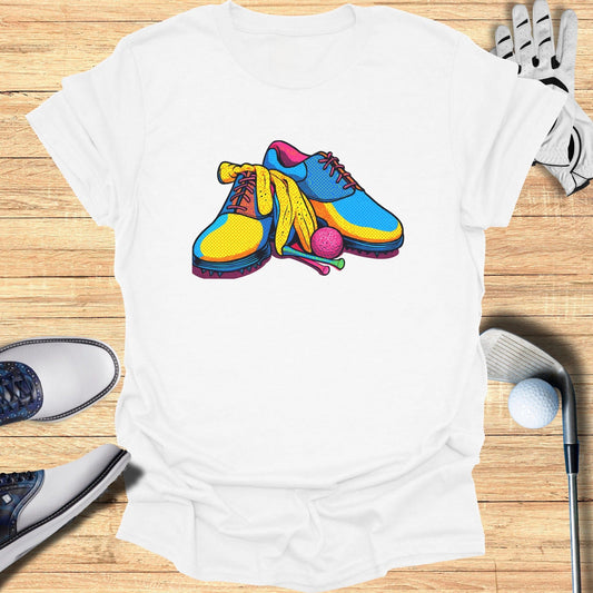Colorful Golf Shoes Graphic T-shirt for Casual Wear
