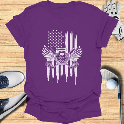 Graphic Flag and Wings Tee for Golf Enthusiasts