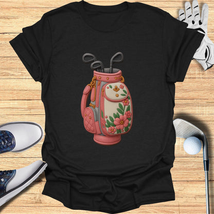 Stylish Golf Bag with Floral Design Print T-Shirt