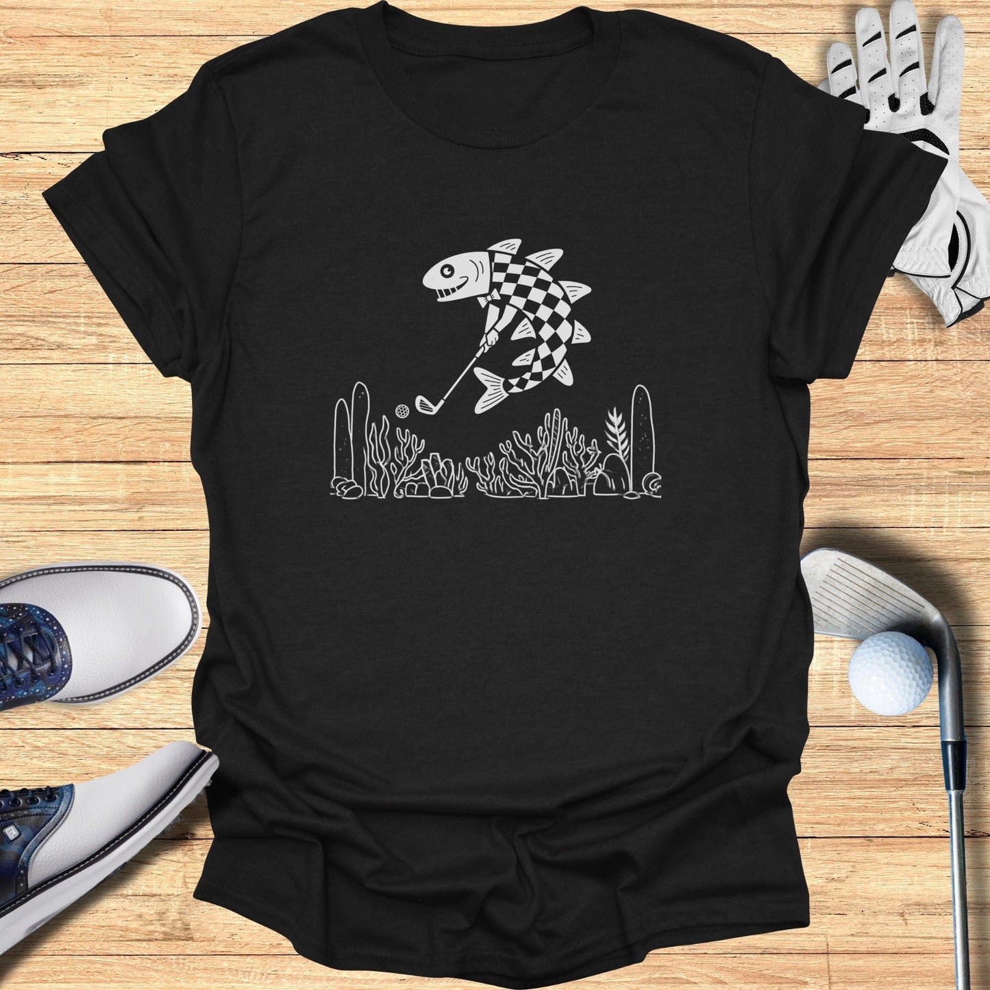 Funny Golf Fish T-Shirt For Golf Enthusiasts