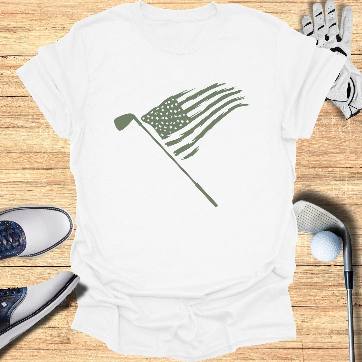 American Flag Golf Club T-Shirt Perfect for Golf Lovers