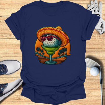 Golf Ball in Margarita with Hat Funny Graphic T-shirt