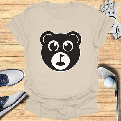 Cute Bear Face Golf Themed Graphic Tee Shirt