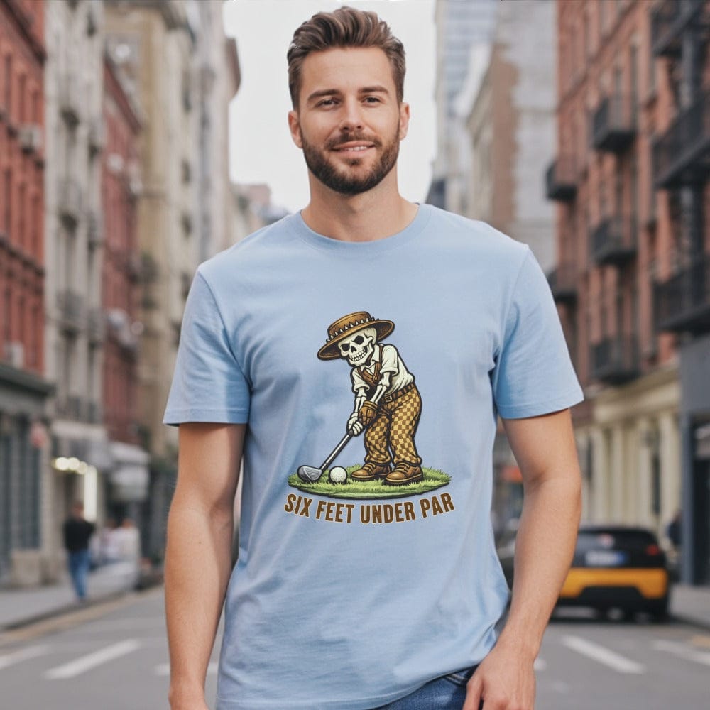 Six Feet Under Par Skeleton Golfer T-shirt