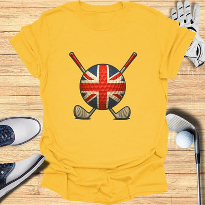 British Flag Golf Graphic Yellow T-shirt
