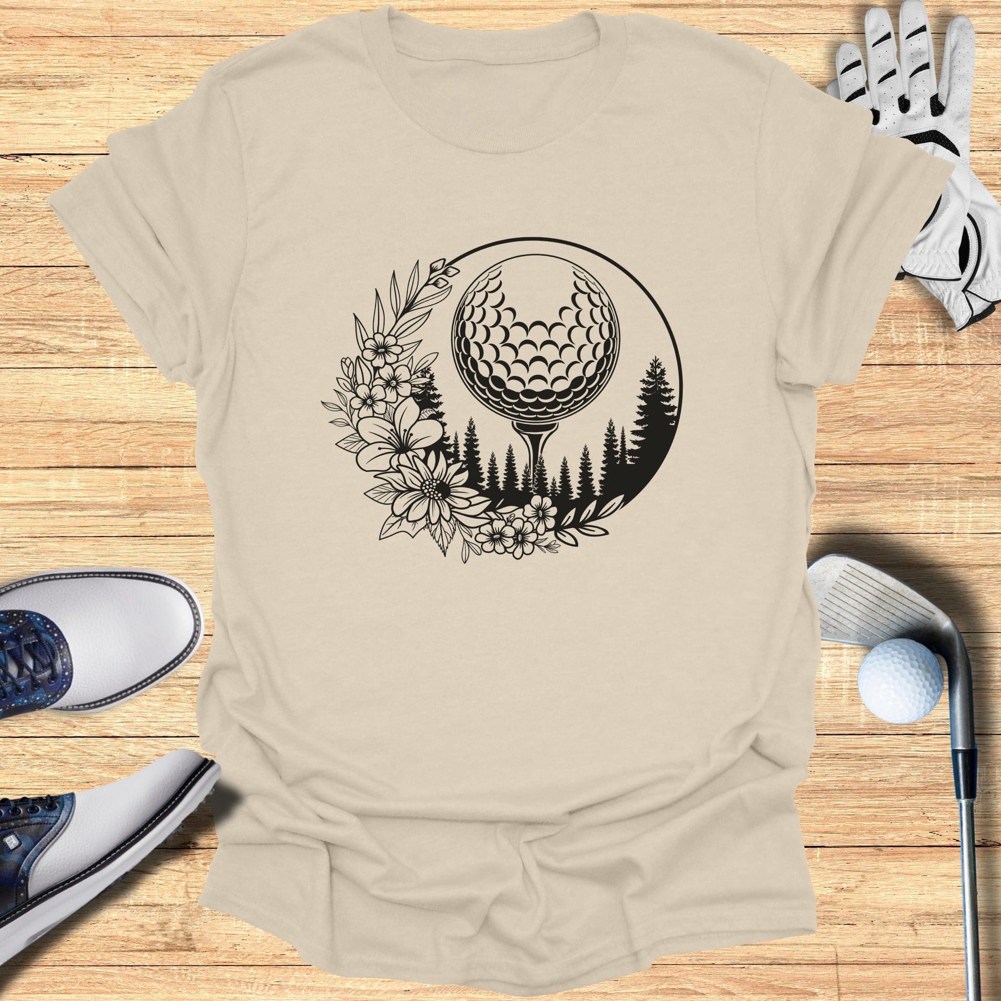 Golf Equipment Design Graphic T-Shirt for Sports Fans