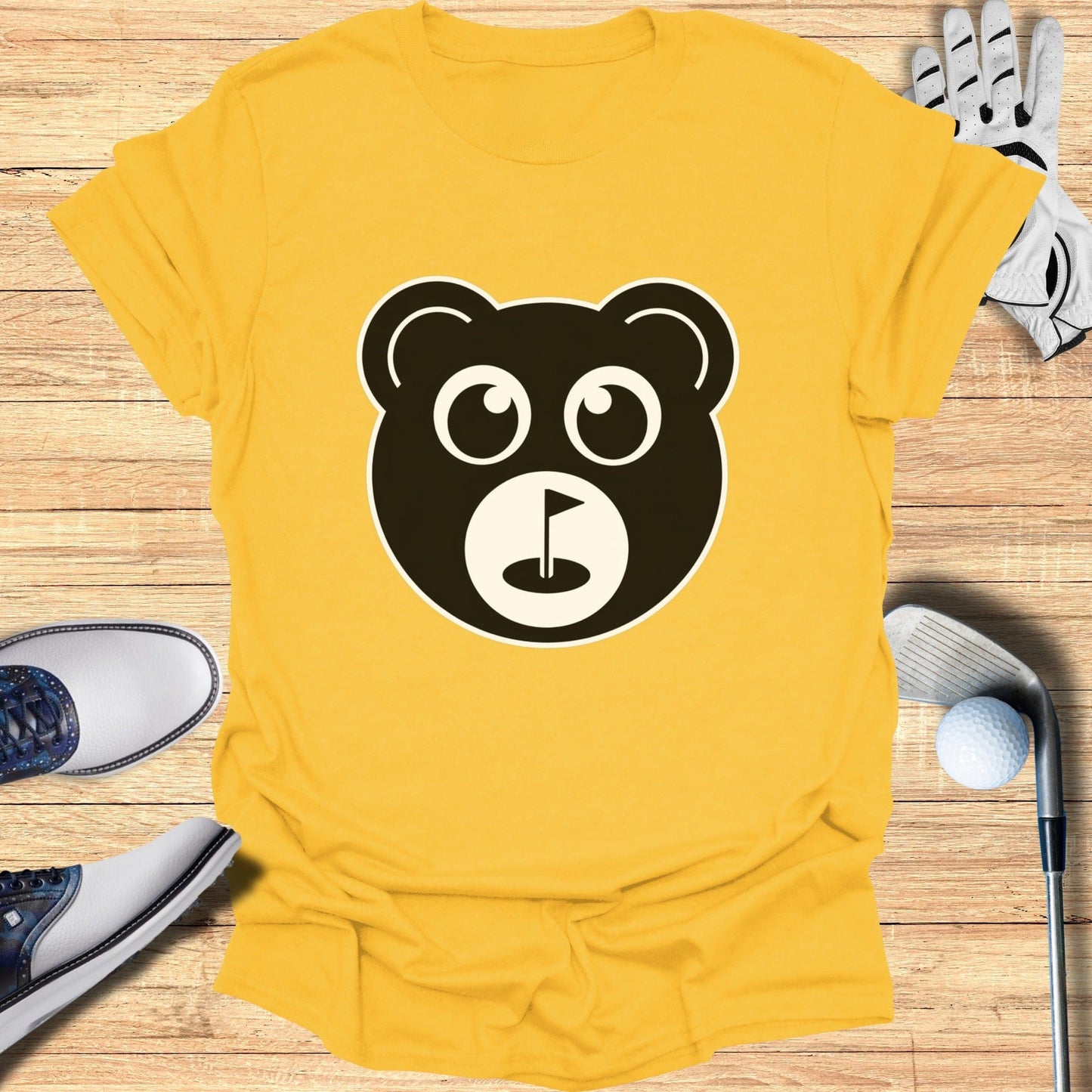 Cute Bear Face Graphic Tee Shirt Golfing Product