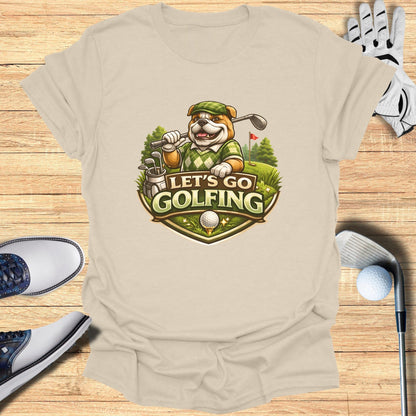 Let's Go Golfing Bulldog Graphic T-Shirt
