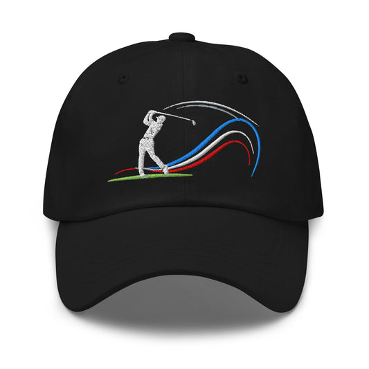 Swing Into Action Dynamic Design Embroidered Golf Cap - Funny Golf Tee by Swing Epic