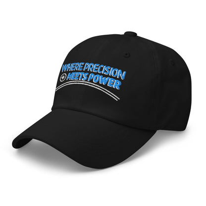 Where Precision Meets Power Embroidered Golf Cap - Funny Golf Tee by Swing Epic