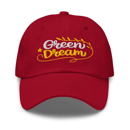 Green Dream Stars and Leaves Fun Embroidered Golf Cap - Funny Golf Tee by Swing Epic