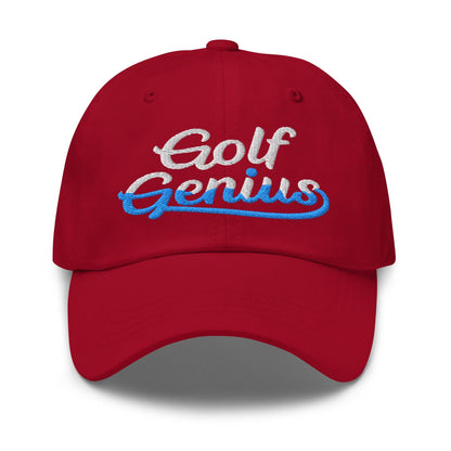 Golf Genius Quirky Fun Spirit Embroidered Golf Cap - Funny Golf Tee by Swing Epic