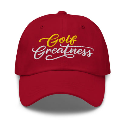 Golf Greatness Embroidered Golf Cap - Funny Golf Tee by Swing Epic