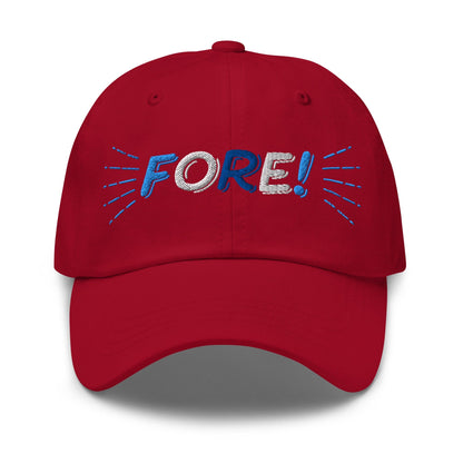 FORE! Quirky Embroidered Golf Cap - Funny Golf Tee by Swing Epic