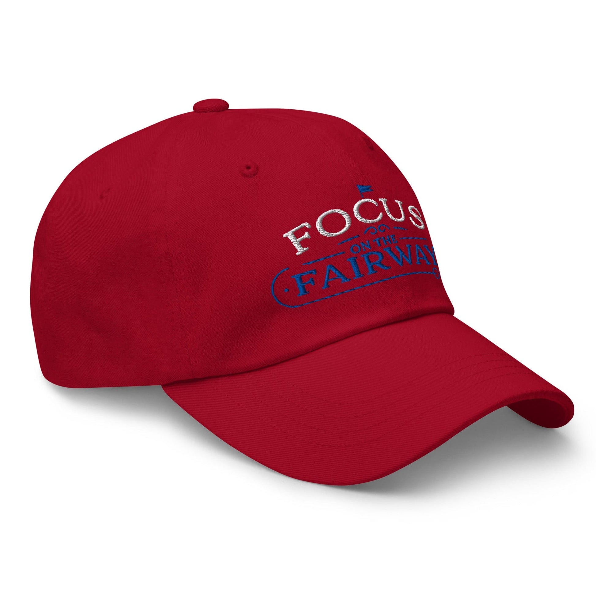 Focus on the Fairway Flag Embroidered Golf Cap - Funny Golf Tee by Swing Epic