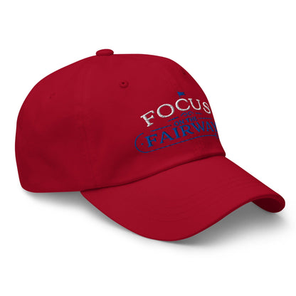Focus on the Fairway Flag Embroidered Golf Cap - Funny Golf Tee by Swing Epic