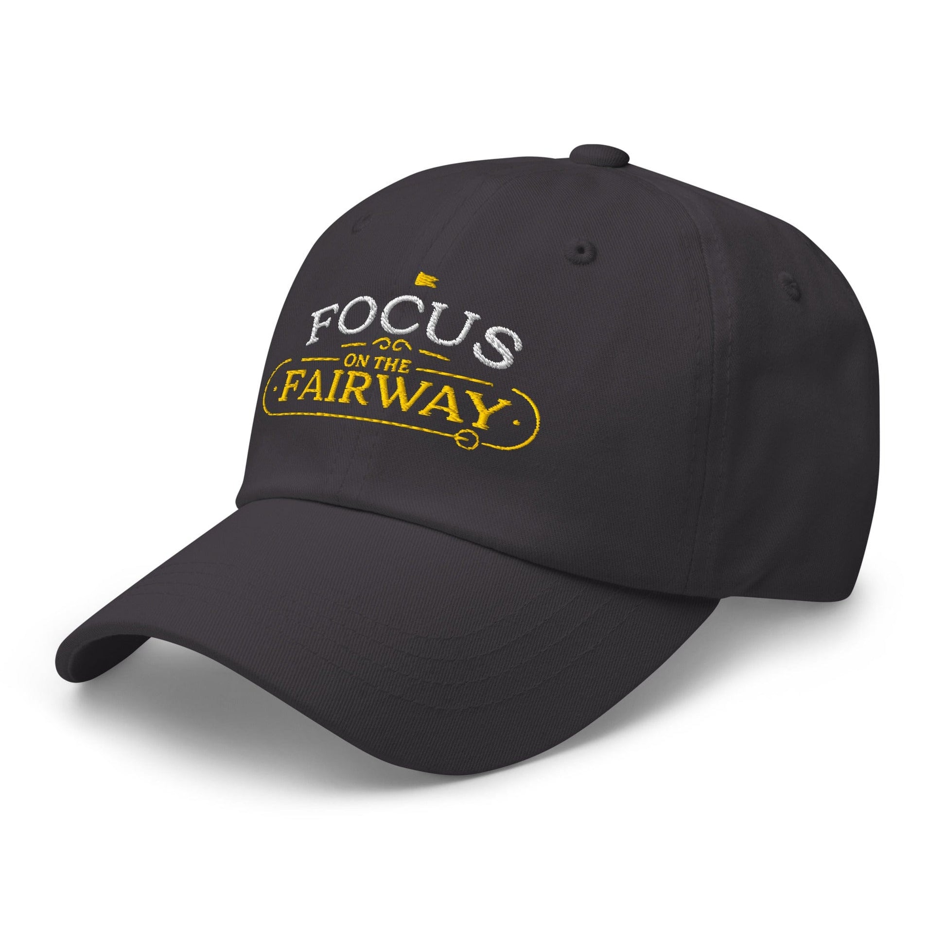 Focus on the Fairway Flag Embroidered Golf Cap - Funny Golf Tee by Swing Epic