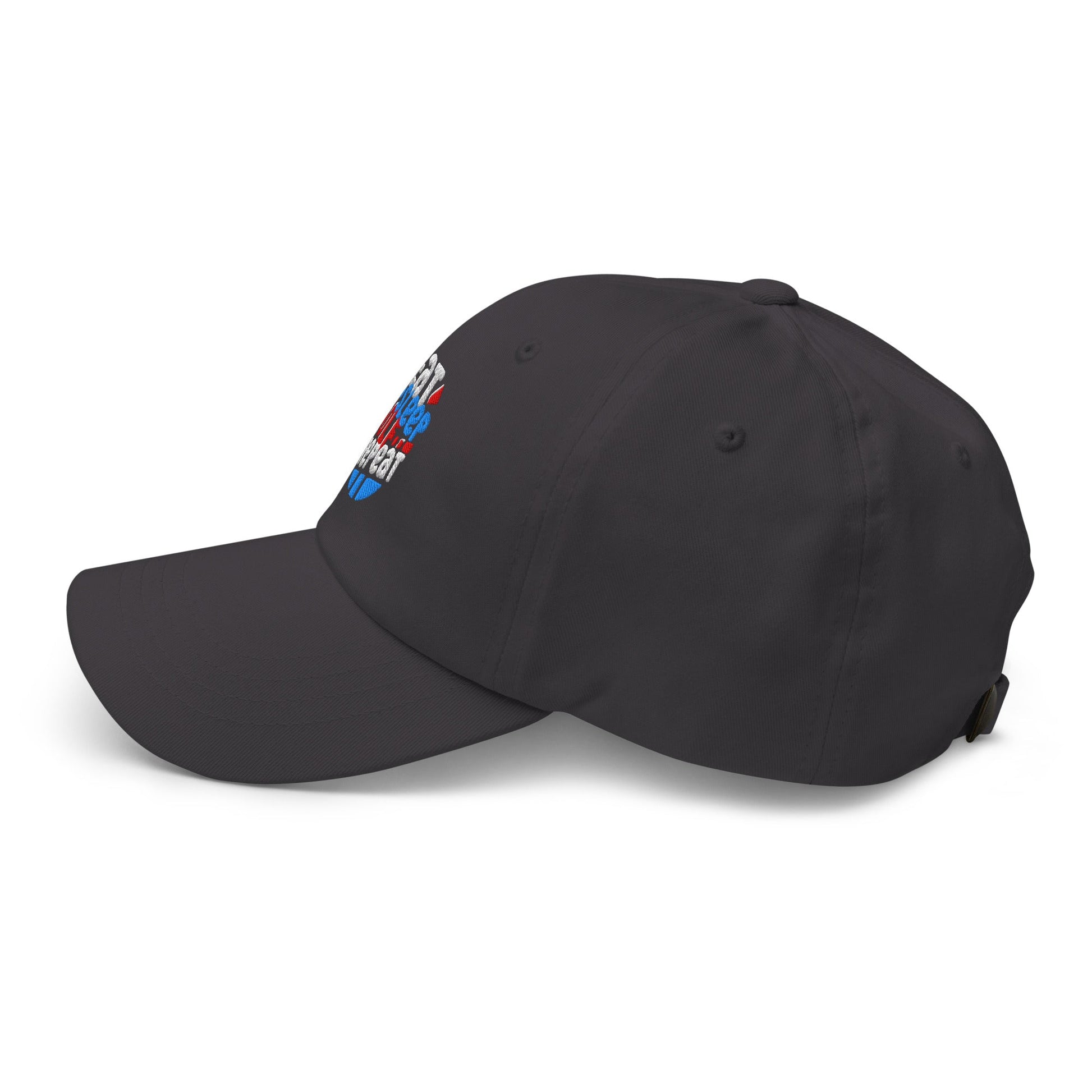 Eat Sleep Golf Repeat Fun Design Embroidered Golf Cap - Funny Golf Tee by Swing Epic