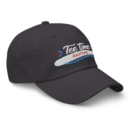 Tee Time Anytime Fun Embroidered Golf Cap - Funny Golf Tee by Swing Epic