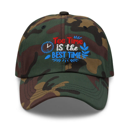 Tee Time is the Best Time Embroidered Golf Cap - Funny Golf Tee by Swing Epic