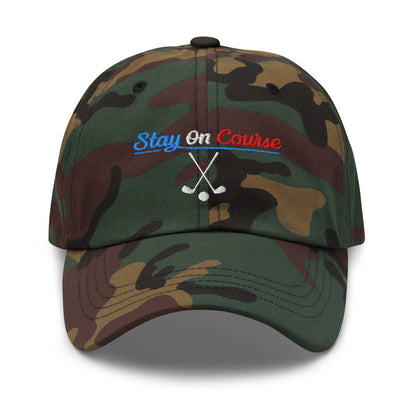 Stay On Course Engaging Quirky Embroidered Golf Cap - Funny Golf Tee by Swing Epic