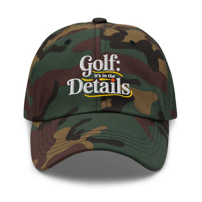 Golf It's In The Details Quirky Engaging Embroidered Golf Cap - Funny Golf Tee by Swing Epic