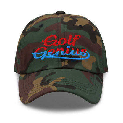 Golf Genius Quirky Fun Spirit Embroidered Golf Cap - Funny Golf Tee by Swing Epic