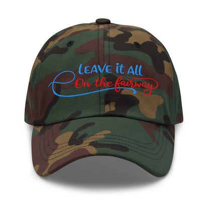Leave it All on The Fairway Fun and Unique Embroidered Golf Cap - Funny Golf Tee by Swing Epic