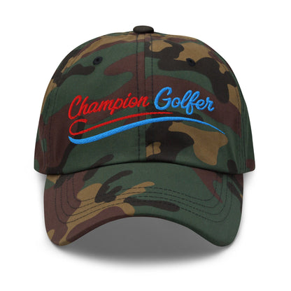 Champion Golfer Sparkling Star Fun Embroidered Golf Cap - Funny Golf Tee by Swing Epic