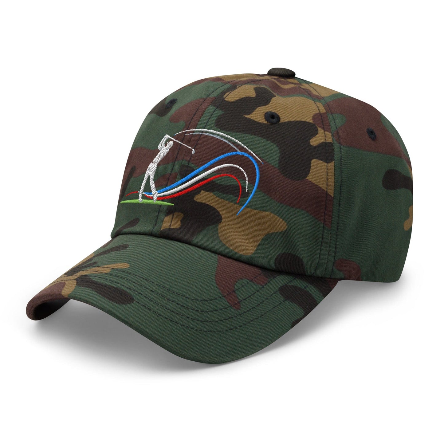 Swing Into Action Dynamic Design Embroidered Golf Cap - Funny Golf Tee by Swing Epic