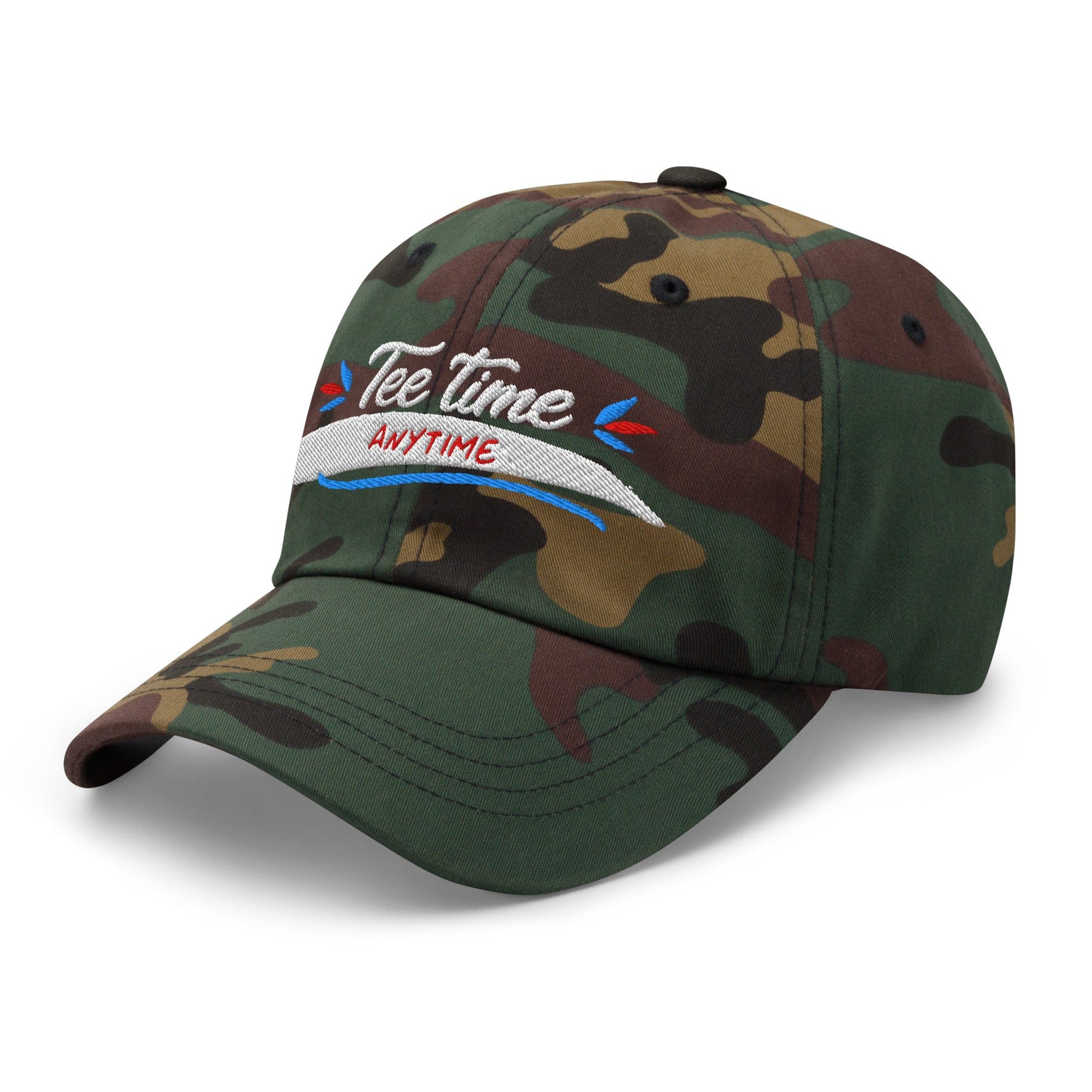 Tee Time Anytime Fun Embroidered Golf Cap - Funny Golf Tee by Swing Epic