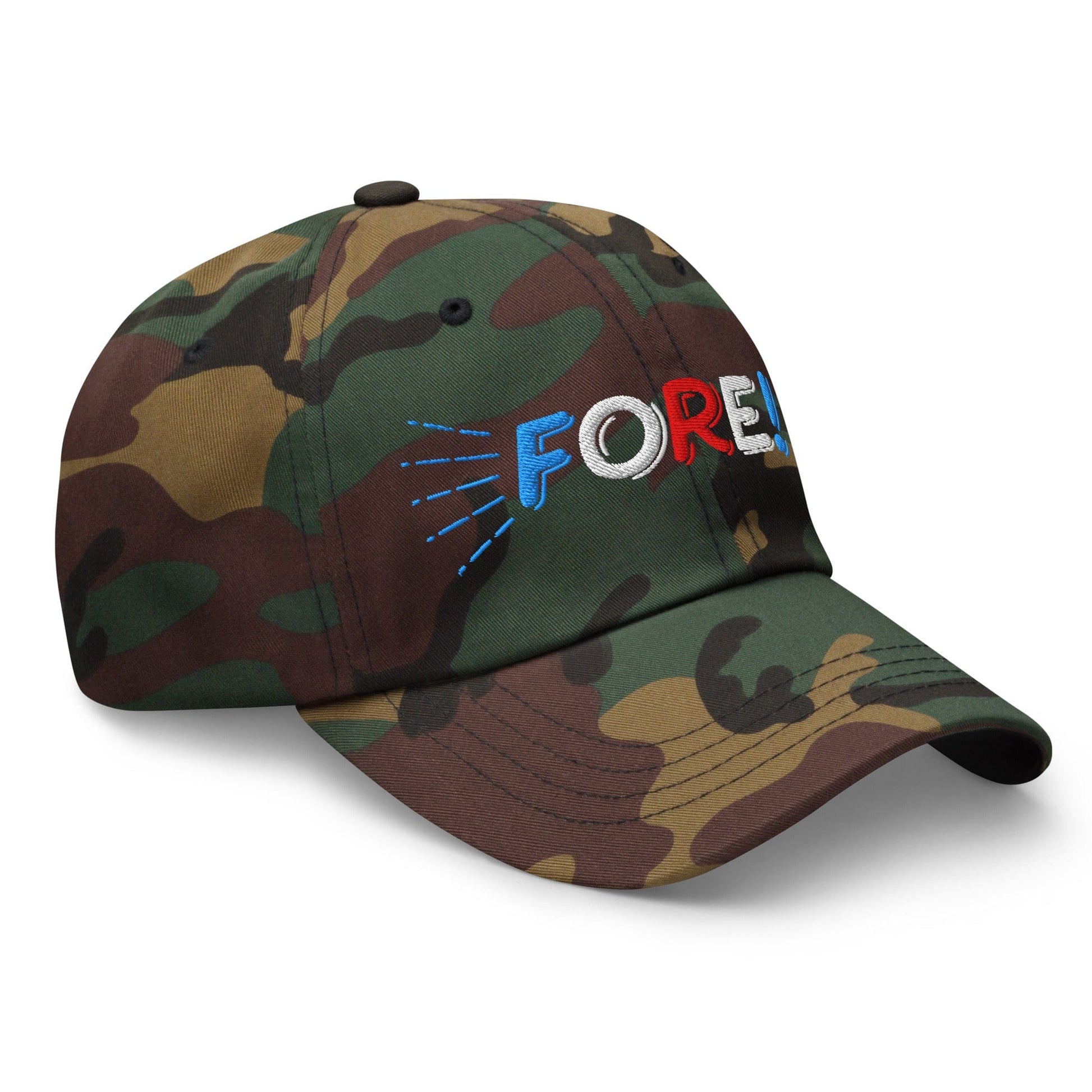 FORE! Quirky Embroidered Golf Cap - Funny Golf Tee by Swing Epic