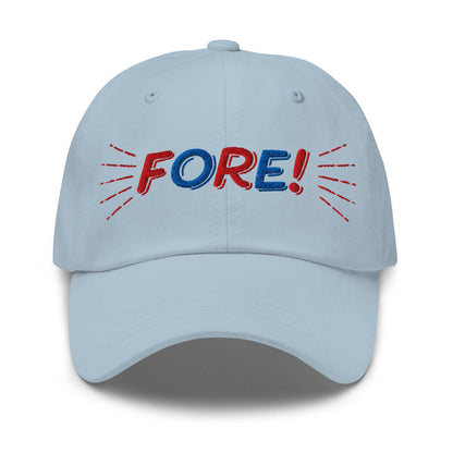 FORE! Quirky Embroidered Golf Cap - Funny Golf Tee by Swing Epic