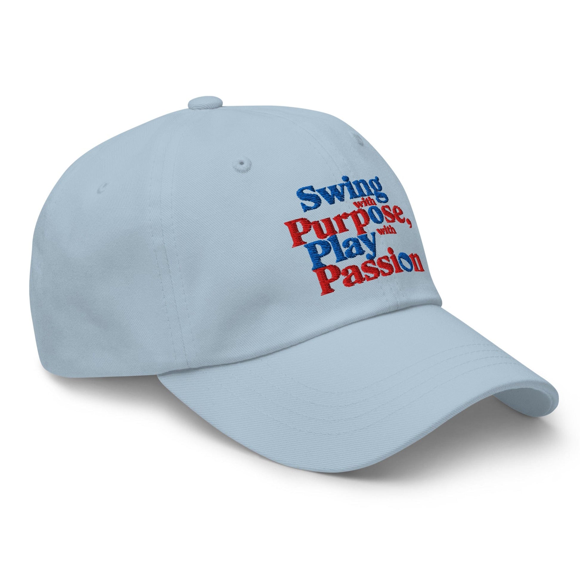 Swing with Purpose Play with Passion Embroidered Golf Cap - Funny Golf Tee by Swing Epic