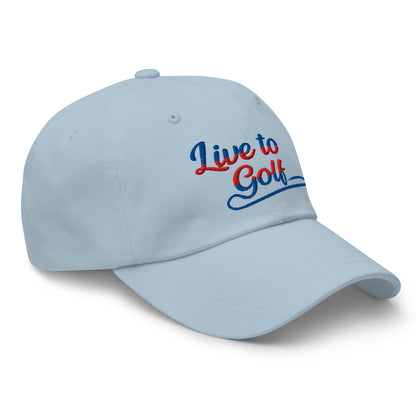 Live to Golf Fun Embroidered Golf Cap - Funny Golf Tee by Swing Epic