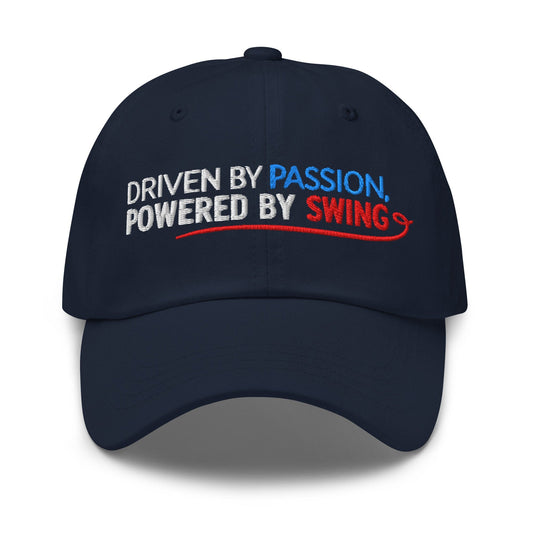 Driven by Passion Powered by Swing Embroidered Golf Cap - Funny Golf Tee by Swing Epic