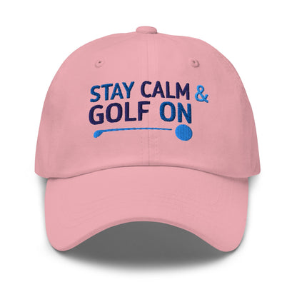 Stay Calm and Golf On Funny Embroidered Golf Cap - Funny Golf Tee by Swing Epic