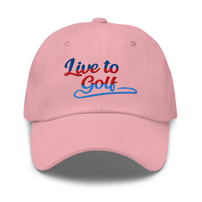 Live to Golf Fun Embroidered Golf Cap - Funny Golf Tee by Swing Epic