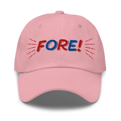FORE! Quirky Embroidered Golf Cap - Funny Golf Tee by Swing Epic