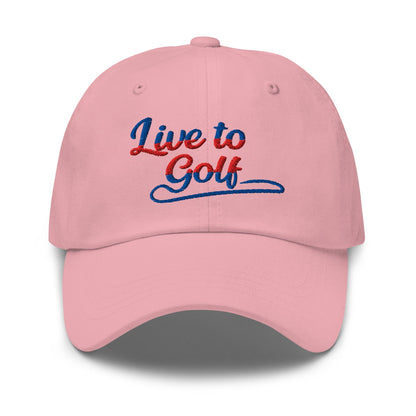 Live to Golf Fun Embroidered Golf Cap - Funny Golf Tee by Swing Epic