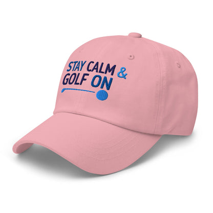 Stay Calm and Golf On Funny Embroidered Golf Cap - Funny Golf Tee by Swing Epic