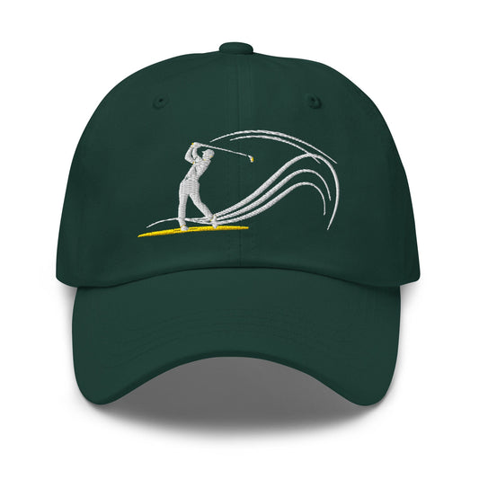 Swing Into Action Dynamic Design Embroidered Golf Cap - Funny Golf Tee by Swing Epic