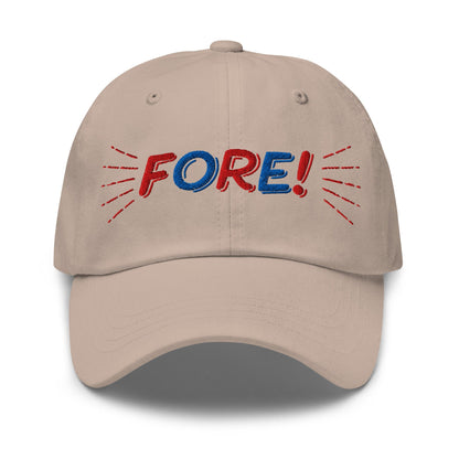 FORE! Quirky Embroidered Golf Cap - Funny Golf Tee by Swing Epic